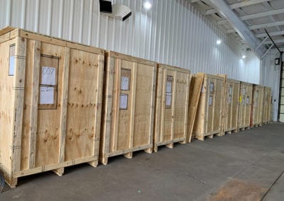 Storage Crates stored in secured moving warehouse